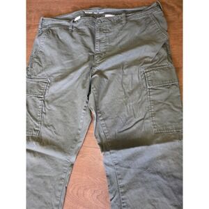 Old Navy Mens Cargo Pants 42x29 Straight Leg Olive Green Cotton Workwear Utility